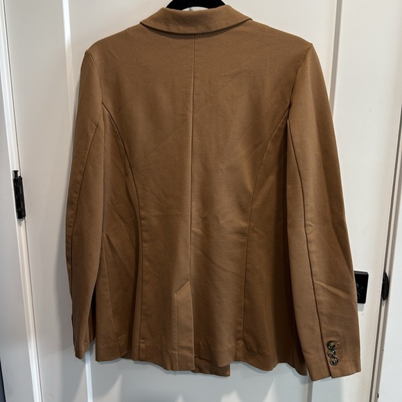Liverpool X Living in Yellow Becca Double Breasted Tan Blazer Large EUC - Picture 7 of 14